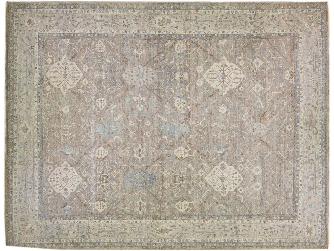 Modern Indian Wool Rug 15 X 19