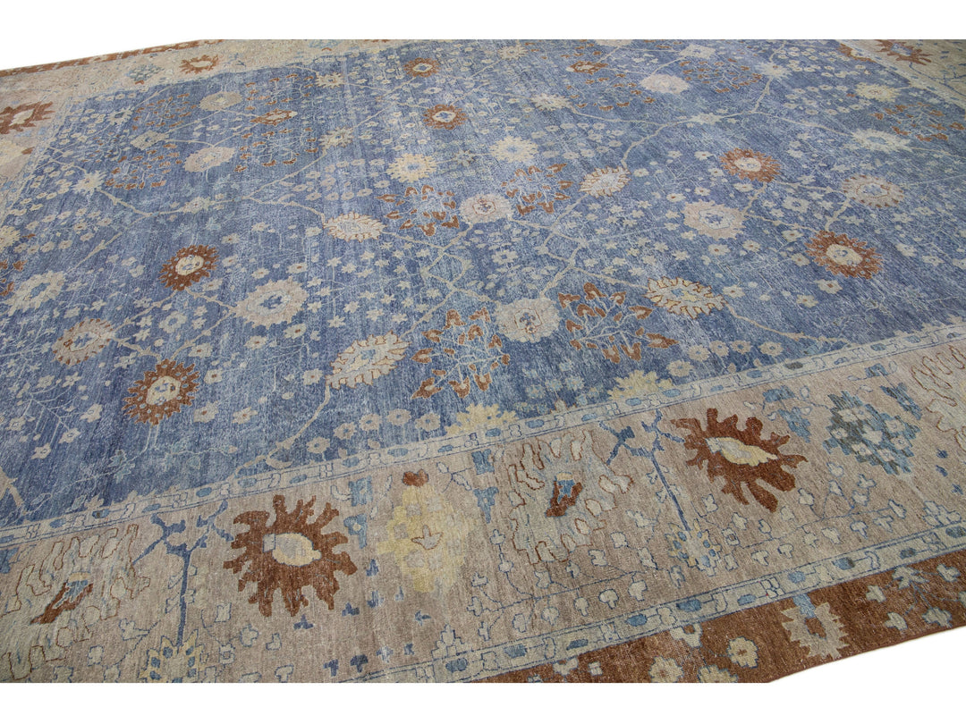 Modern Indian Wool Rug 15 X 19