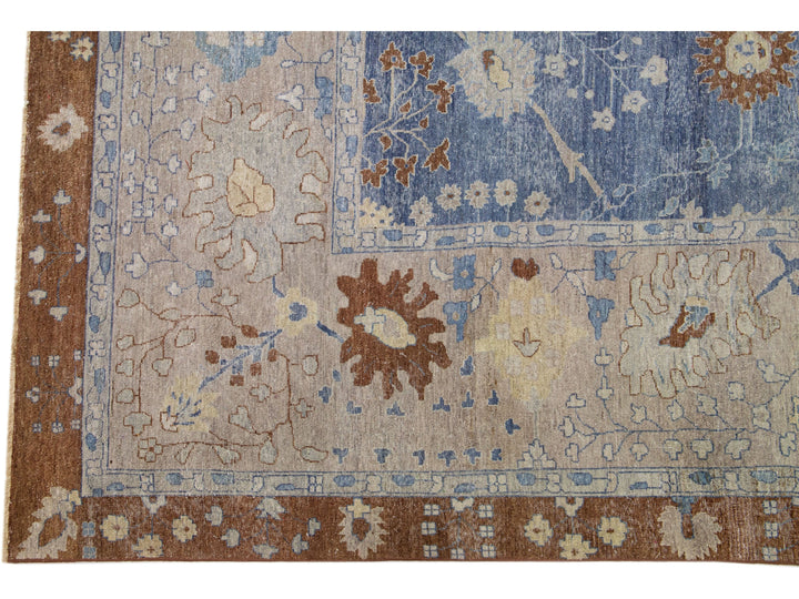 Modern Indian Wool Rug 15 X 19