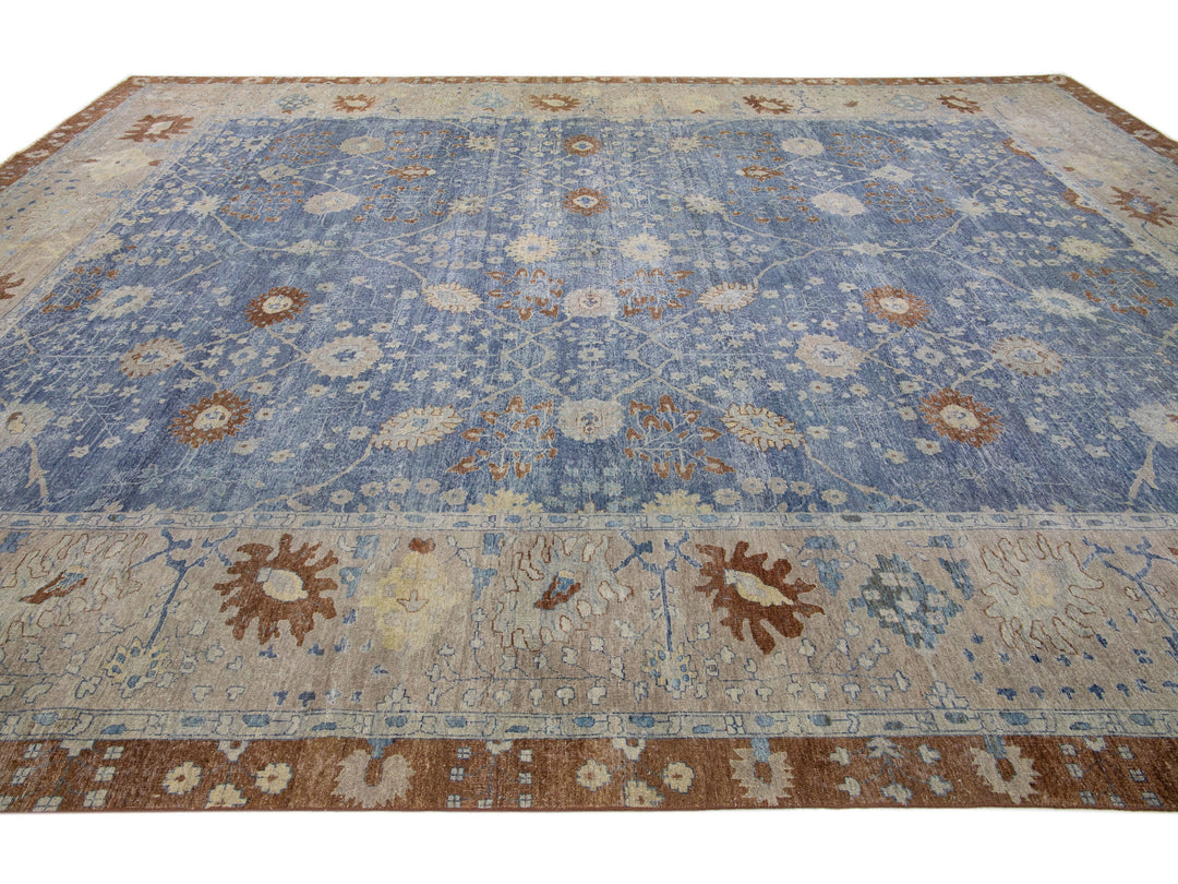 Modern Indian Wool Rug 15 X 19