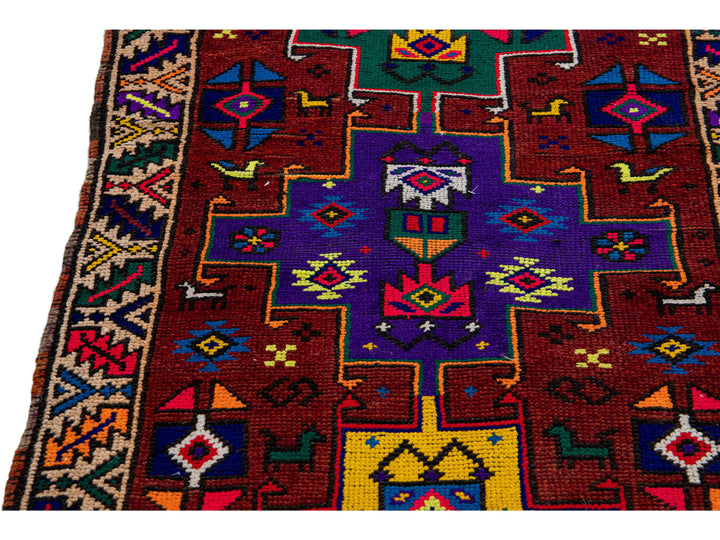 Vintage Turkish Tribal Wool Runner 3 X 13