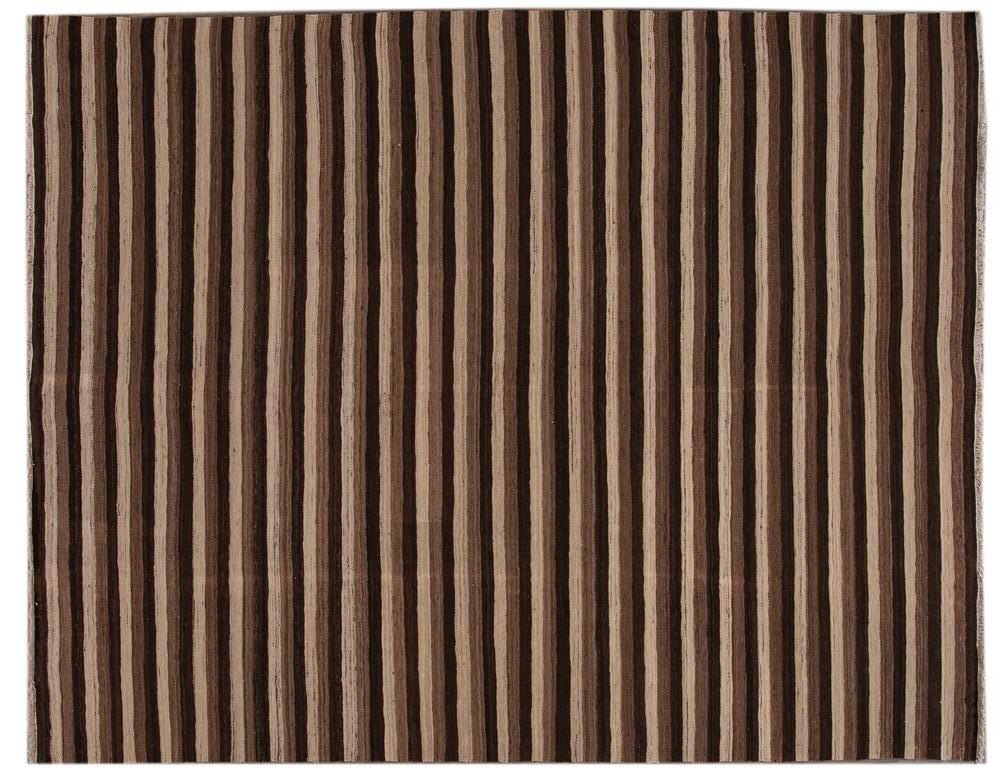Contemporary Flatweave Wool Rug 9 X 12