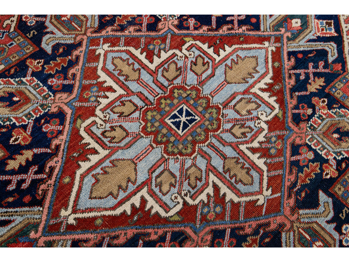 Antique Heriz Wool Rug 8 X 11