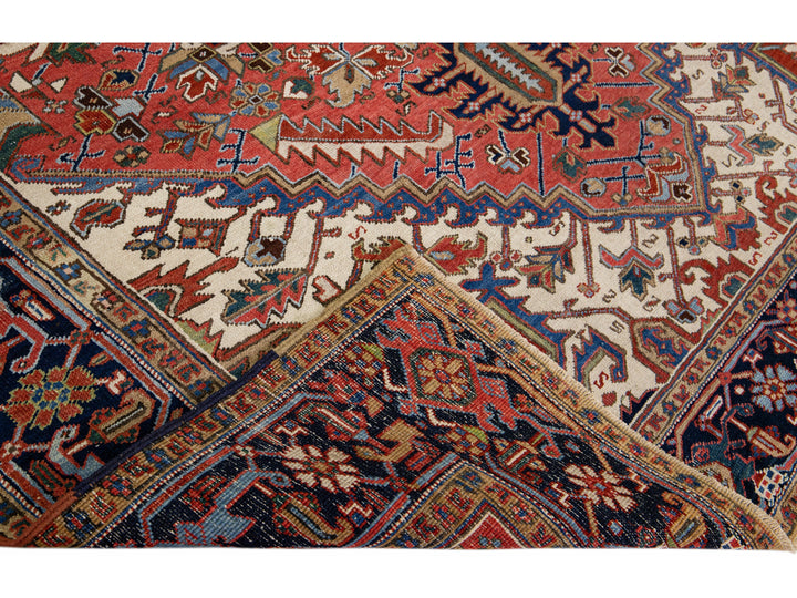 Antique Heriz Wool Rug 8 X 11