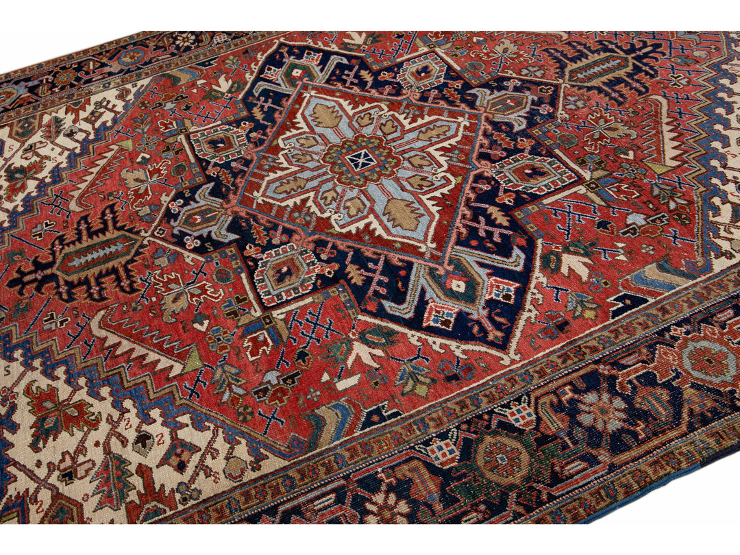 Antique Heriz Wool Rug 8 X 11