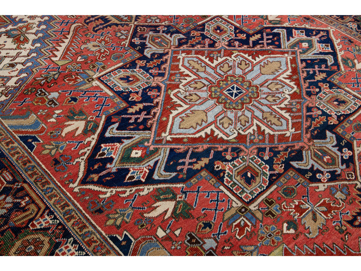 Antique Heriz Wool Rug 8 X 11