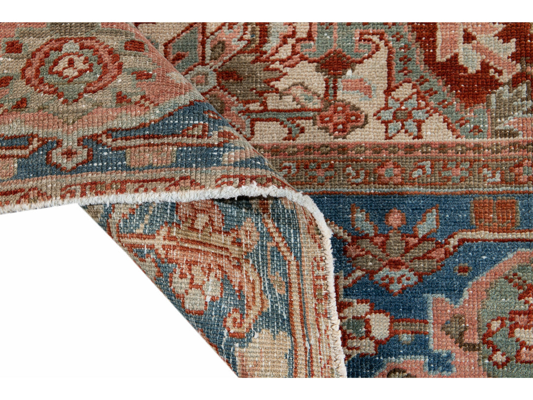 Antique Heriz Wool Rug 8 X 12