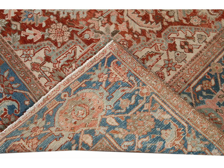 Antique Heriz Wool Rug 8 X 12
