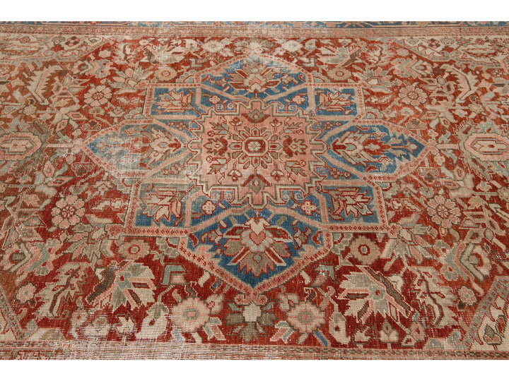 Antique Heriz Wool Rug 8 X 12
