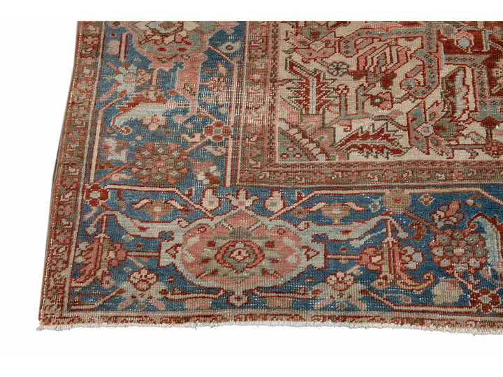 Antique Heriz Wool Rug 8 X 12