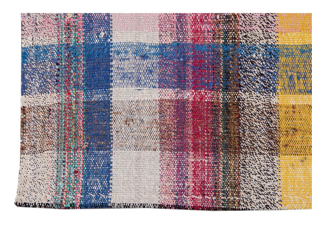 Vintage Flat-Weave Wool Runner 4 X 13