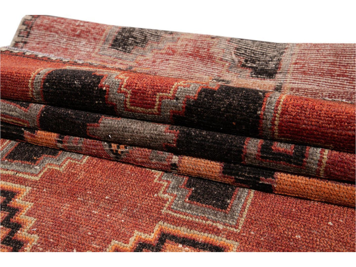 Vintage Turkish Geometric Wool Runner 3 X 11