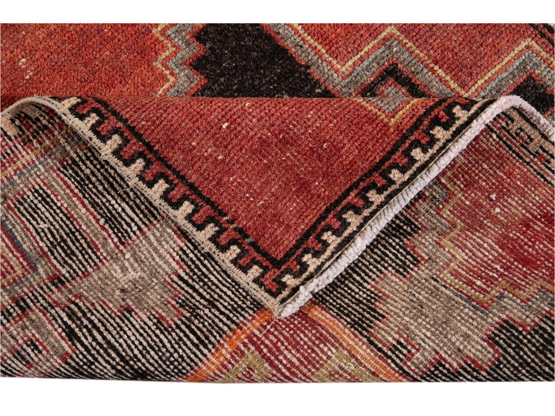 Vintage Turkish Geometric Wool Runner 3 X 11