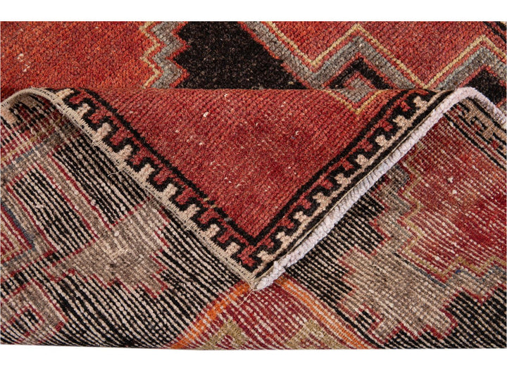 Vintage Turkish Geometric Wool Runner 3 X 11