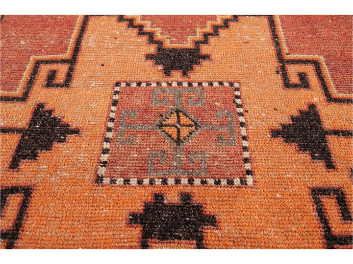 Vintage Turkish Geometric Wool Runner 3 X 11
