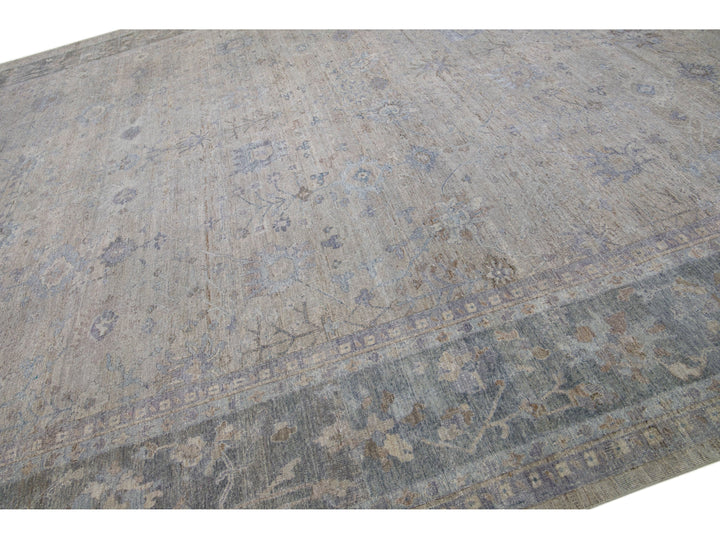 Modern Indian Artisan Wool Rug 15 X 19