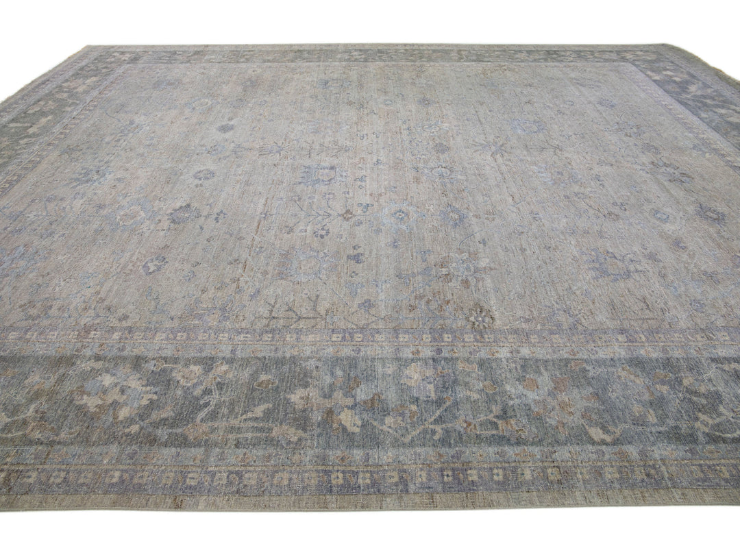 Modern Indian Artisan Wool Rug 15 X 19