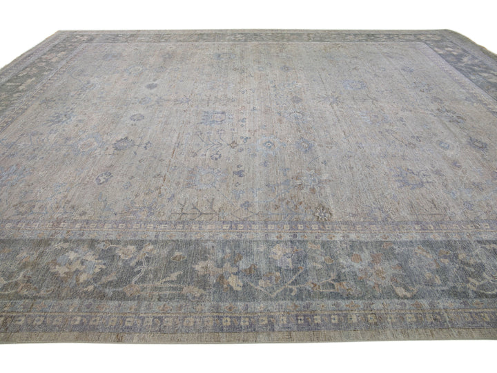 Modern Indian Artisan Wool Rug 15 X 19