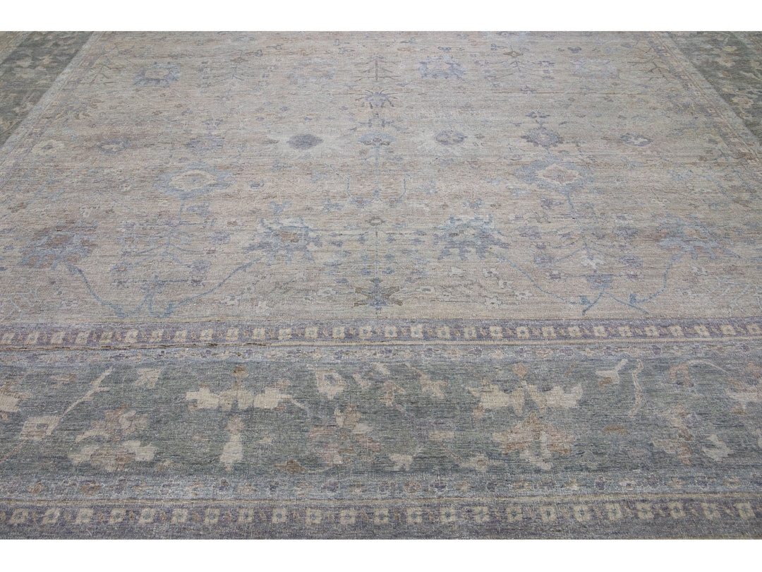 Modern Indian Artisan Wool Rug 15 X 19