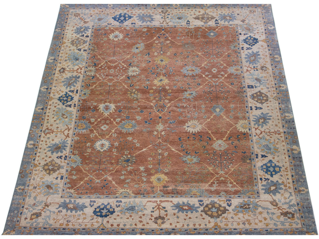Modern Indian Wool Rug 12 X 15