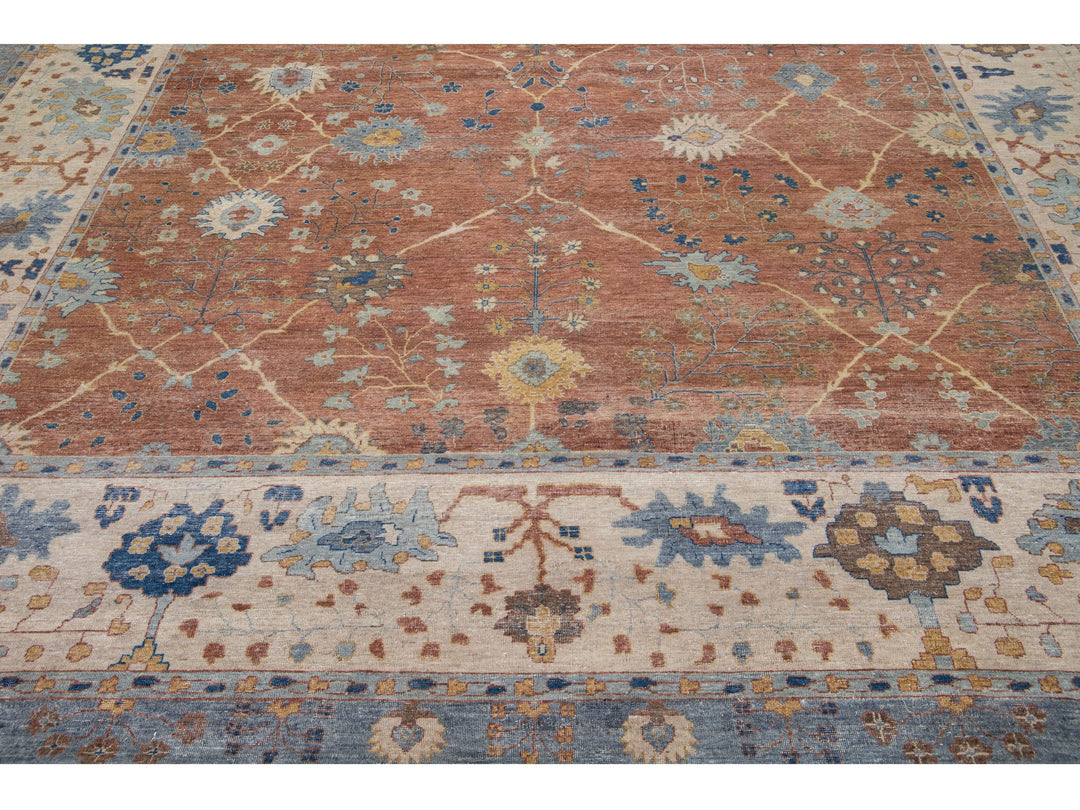 Modern Indian Wool Rug 12 X 15