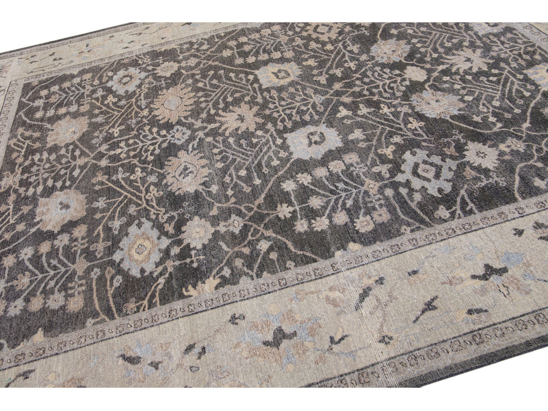 Modern Indian Wool Rug 9 X 12