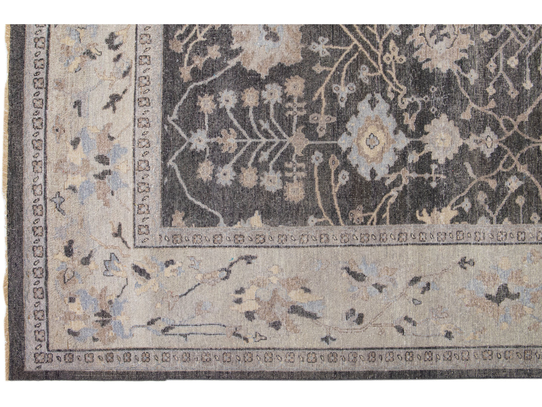 Modern Indian Wool Rug 9 X 12