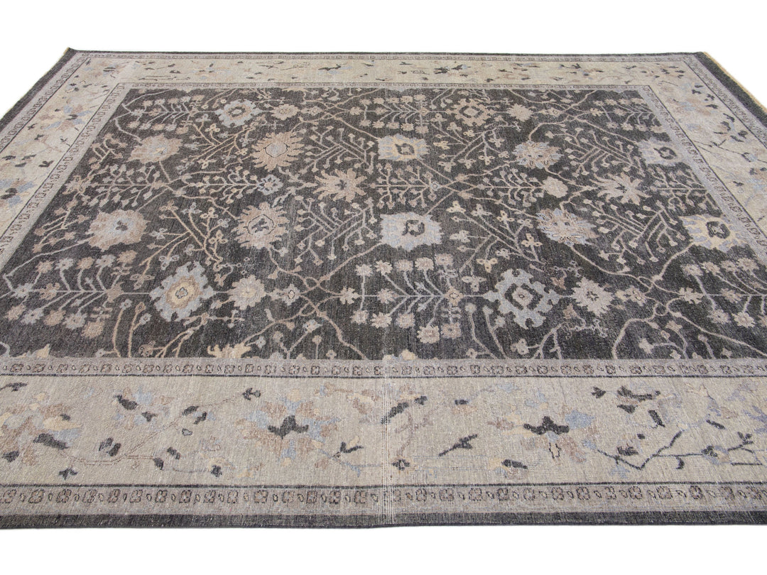 Modern Indian Wool Rug 9 X 12