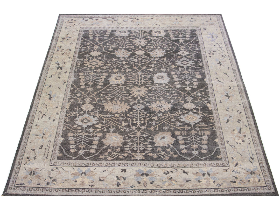 Modern Indian Wool Rug 9 X 12