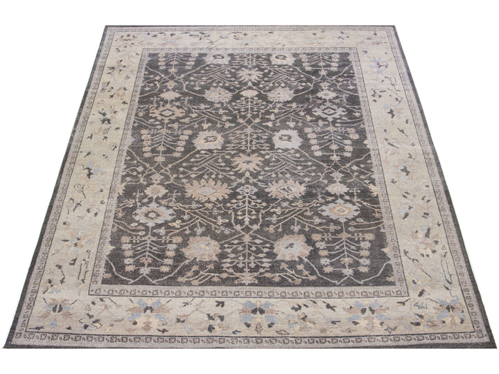 Modern Indian Wool Rug 9 X 12