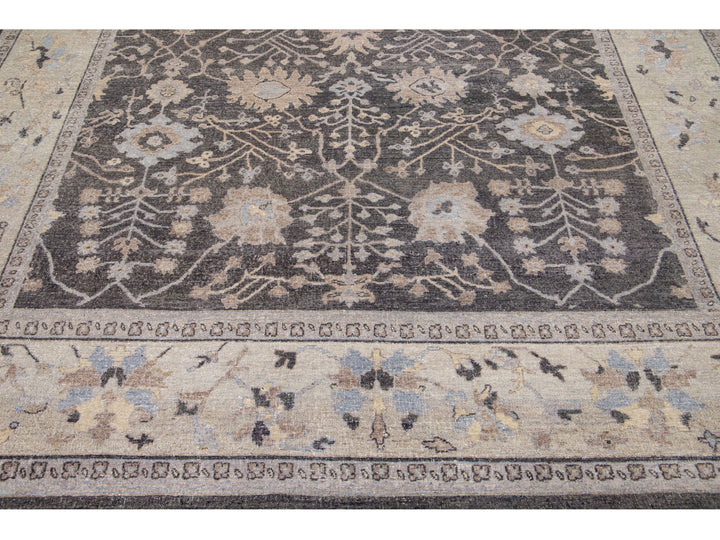 Modern Indian Wool Rug 9 X 12