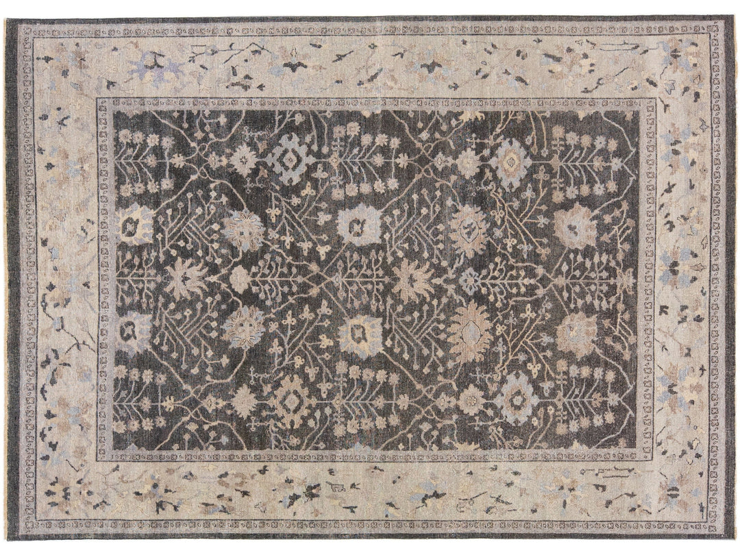 Modern Indian Wool Rug 9 X 12