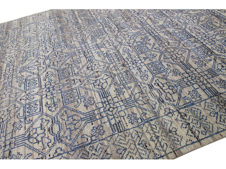 Modern Moroccan Wool Rug 10 X 14