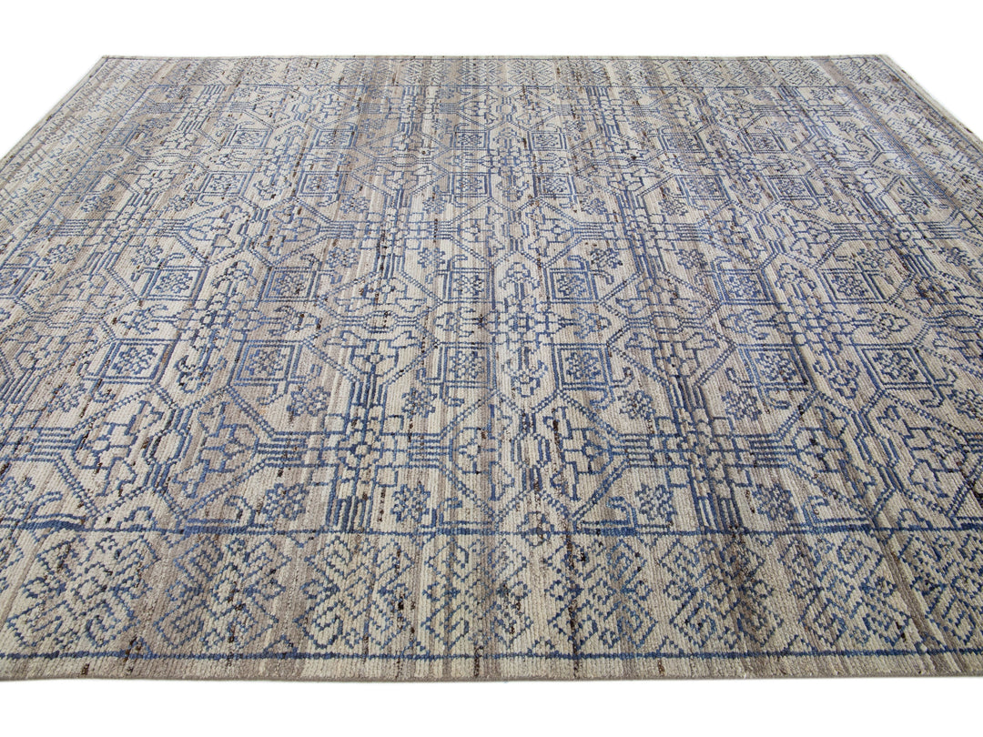 Modern Moroccan Wool Rug 10 X 14