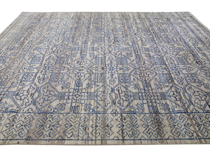 Modern Moroccan Wool Rug 10 X 14