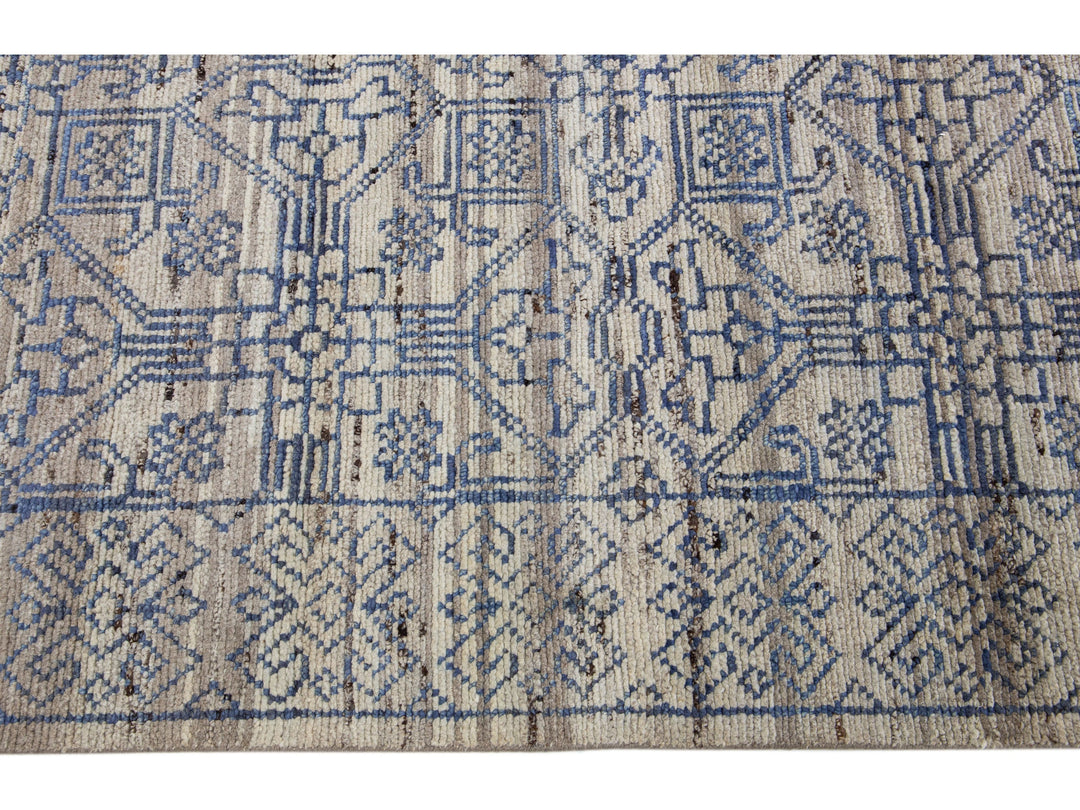 Modern Moroccan Wool Rug 10 X 14