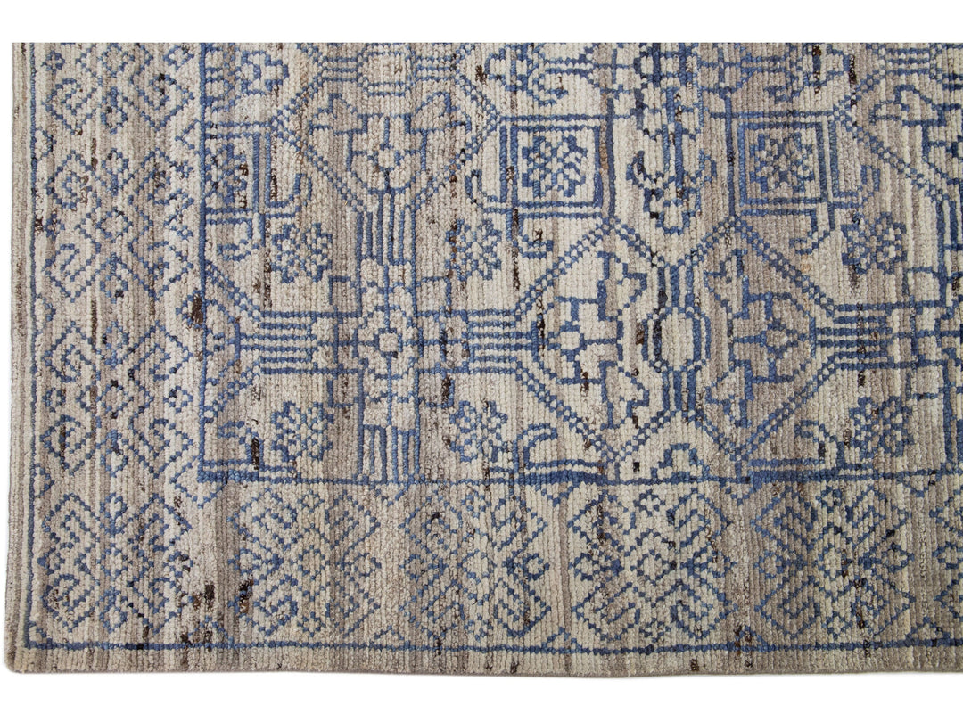 Modern Moroccan Wool Rug 10 X 14