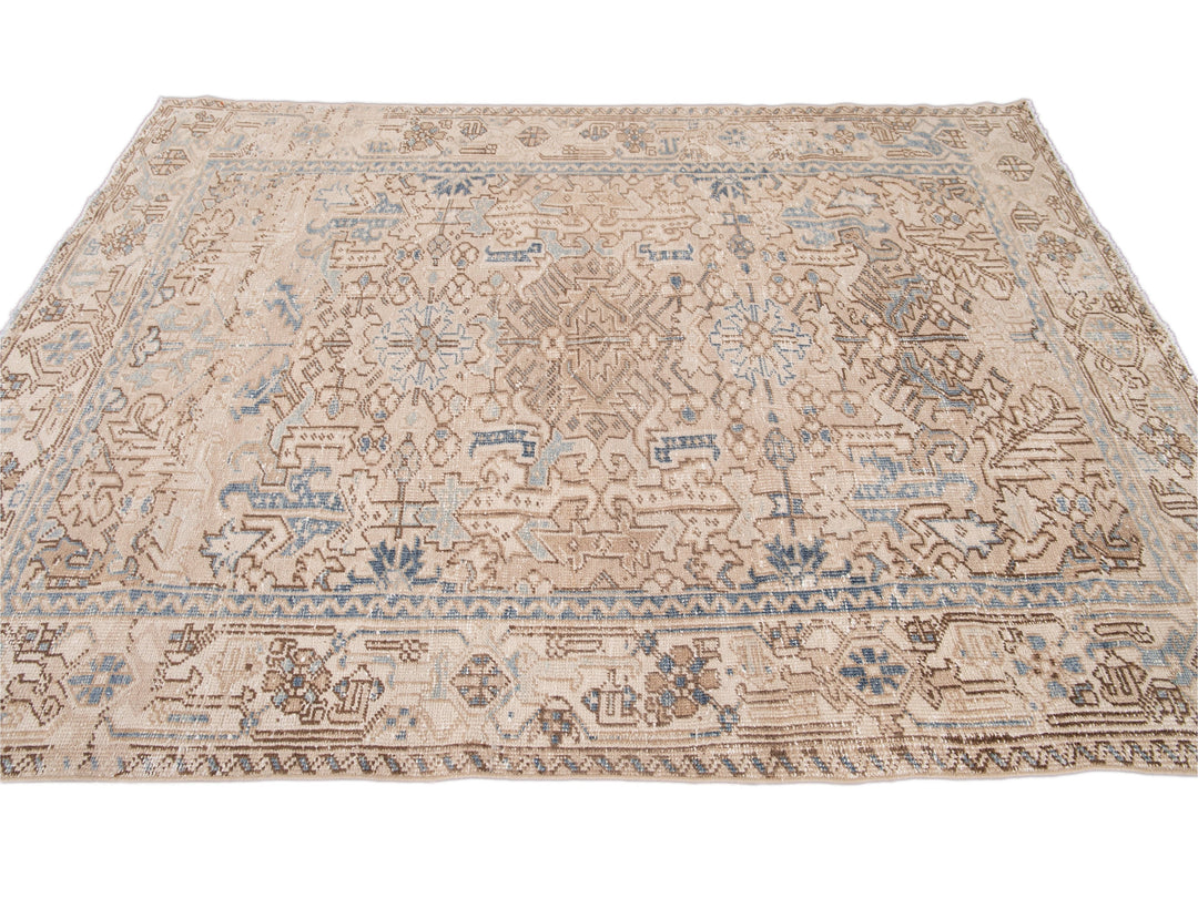 Antique Heriz Wool Rug 6 X 8