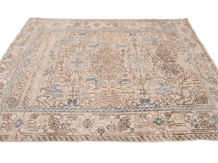 Antique Heriz Wool Rug 6 X 8