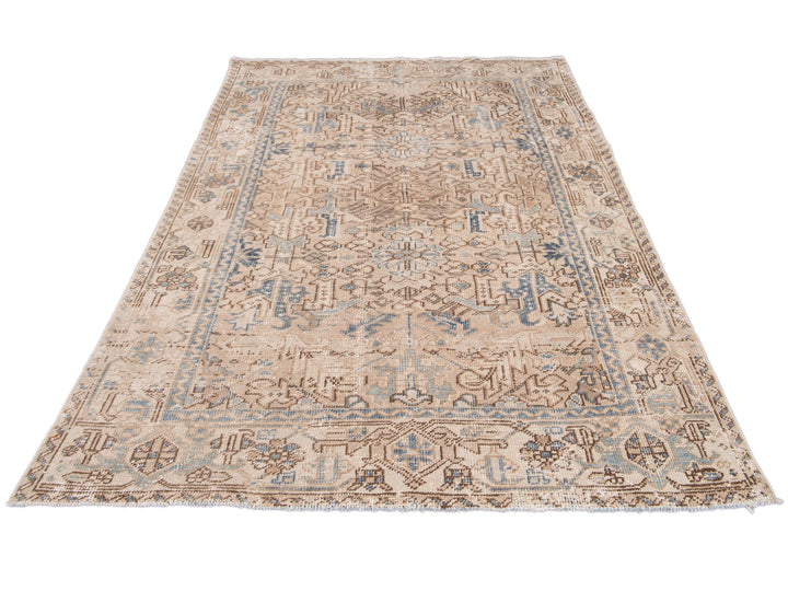 Antique Heriz Wool Rug 6 X 8