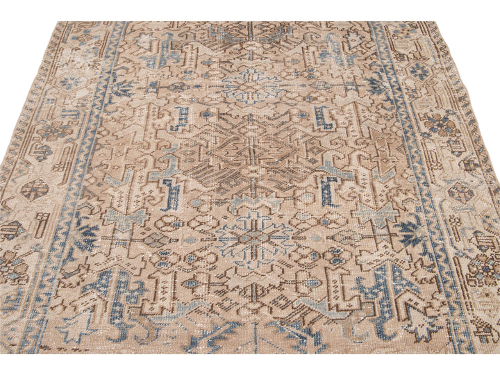 Antique Heriz Wool Rug 6 X 8