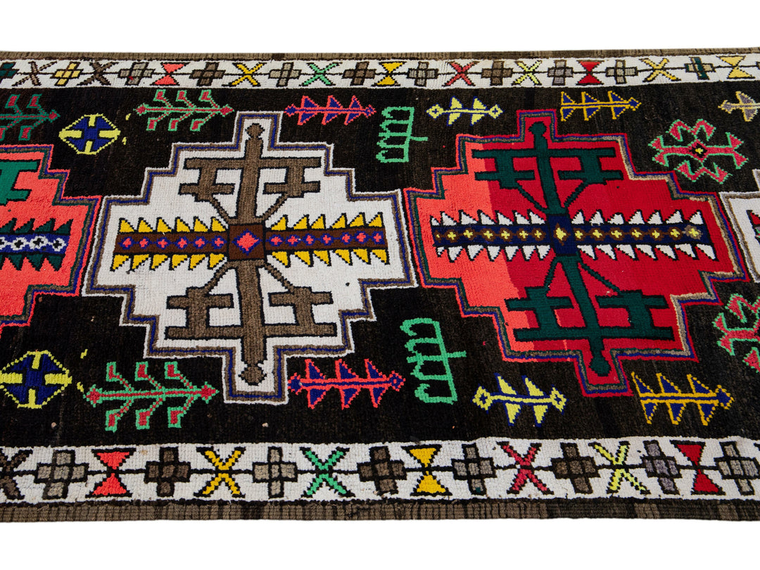 Vintage Turkish Tribal Wool Runner 3 X 11