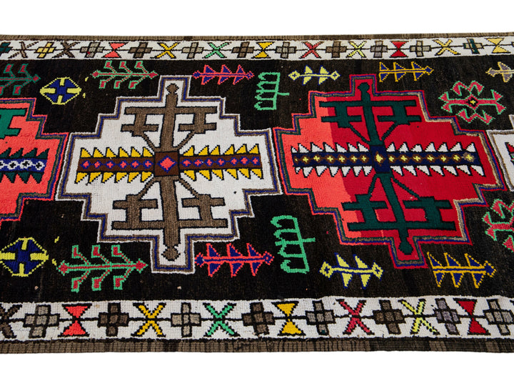 Vintage Turkish Tribal Wool Runner 3 X 11