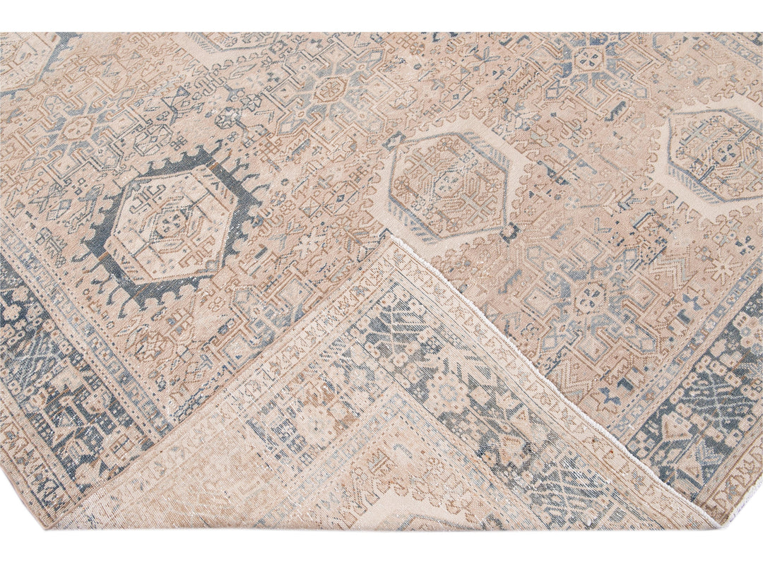 Antique Heriz Wool Rug 8 X 11