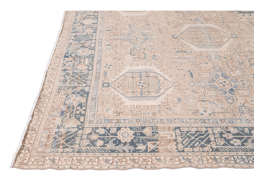 Antique Heriz Wool Rug 8 X 11