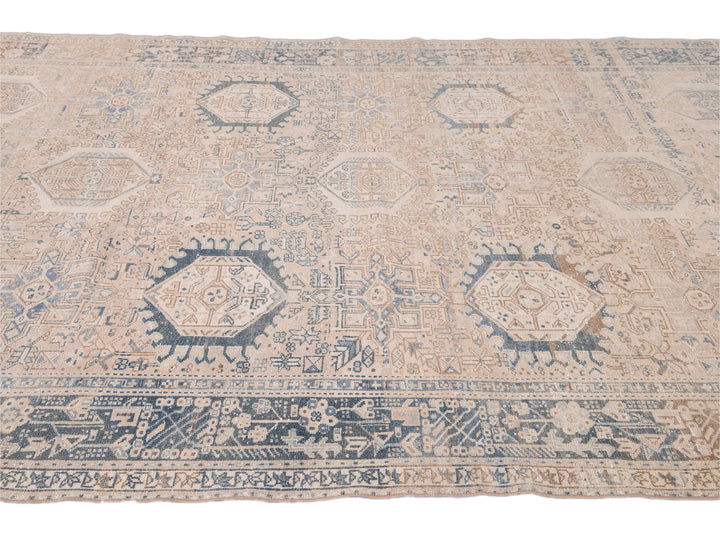 Antique Heriz Wool Rug 8 X 11