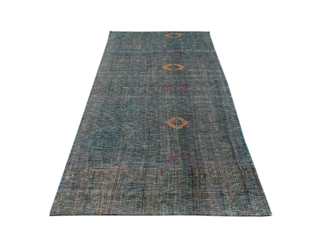 Vintage Flatweave Wool Runner 4 x 11