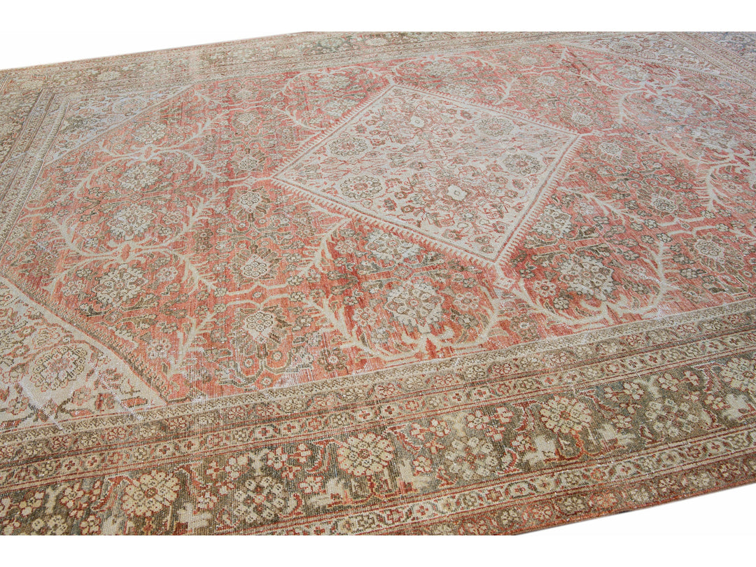 Antique Mahal Wool Rug 10 X 14