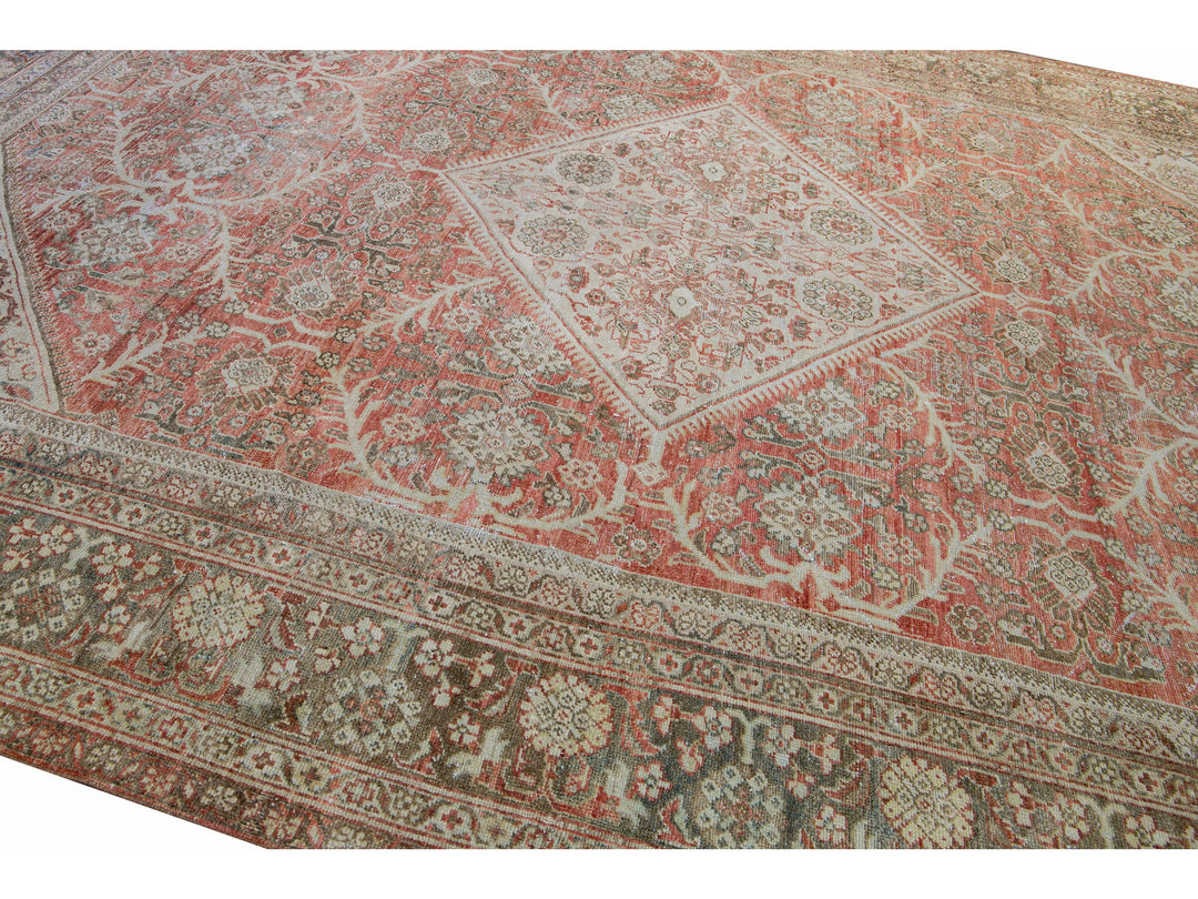 Antique Mahal Wool Rug 10 X 14