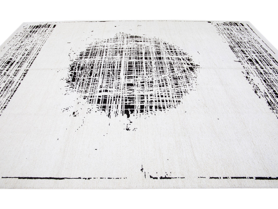 Modern Moroccan Wool Rug 9 X 12